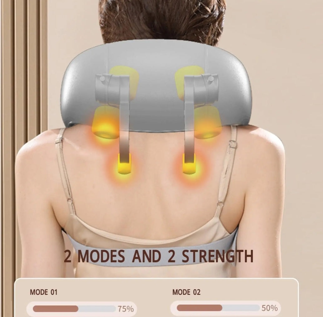 Massagegerät Nacken Rücken Kabellos Schulter Trapez mit Kneten Relax Schmerzlinderung