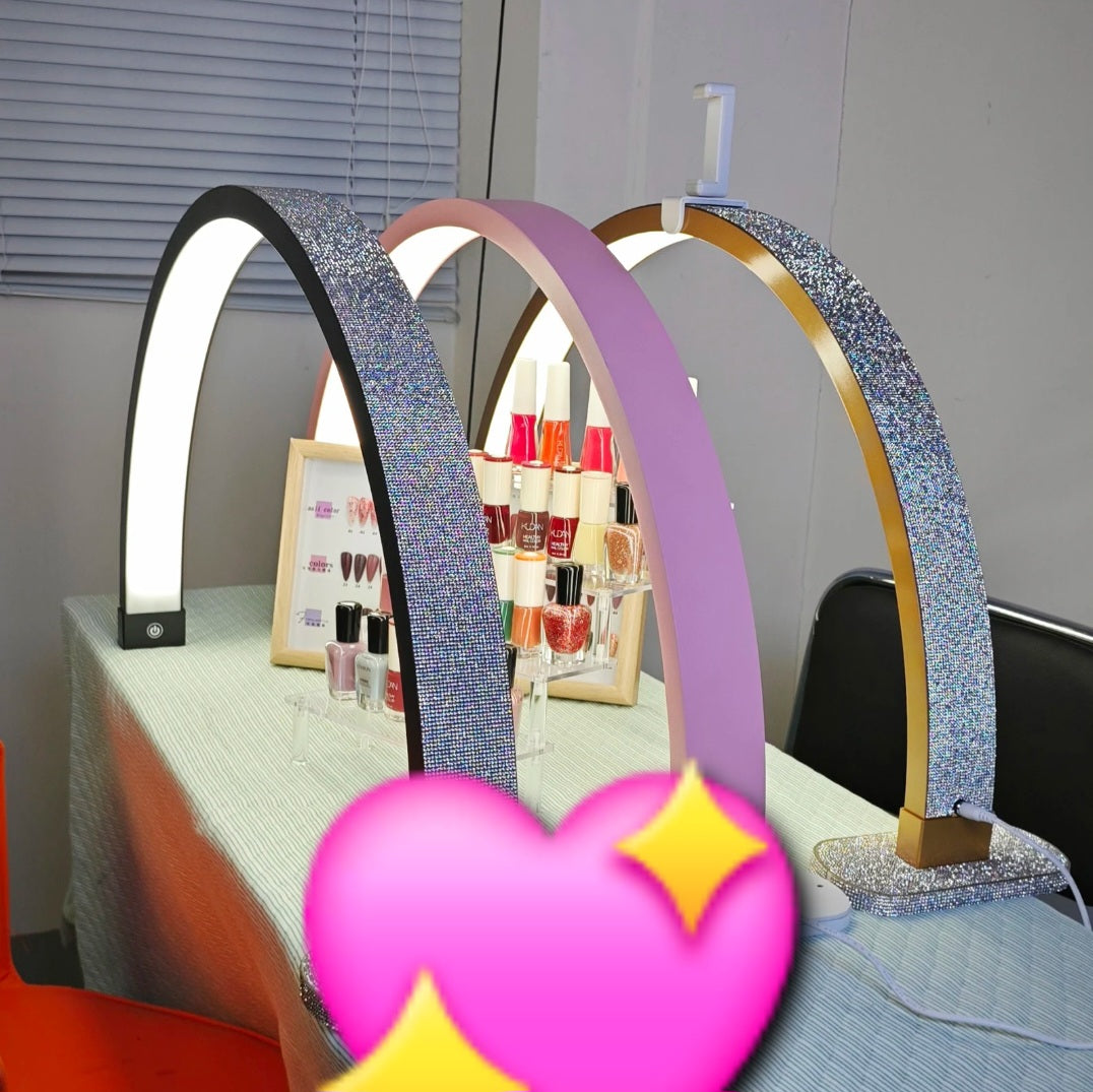 LED Bogen U Förmchen Nageltischlampe mit Strasssteinen