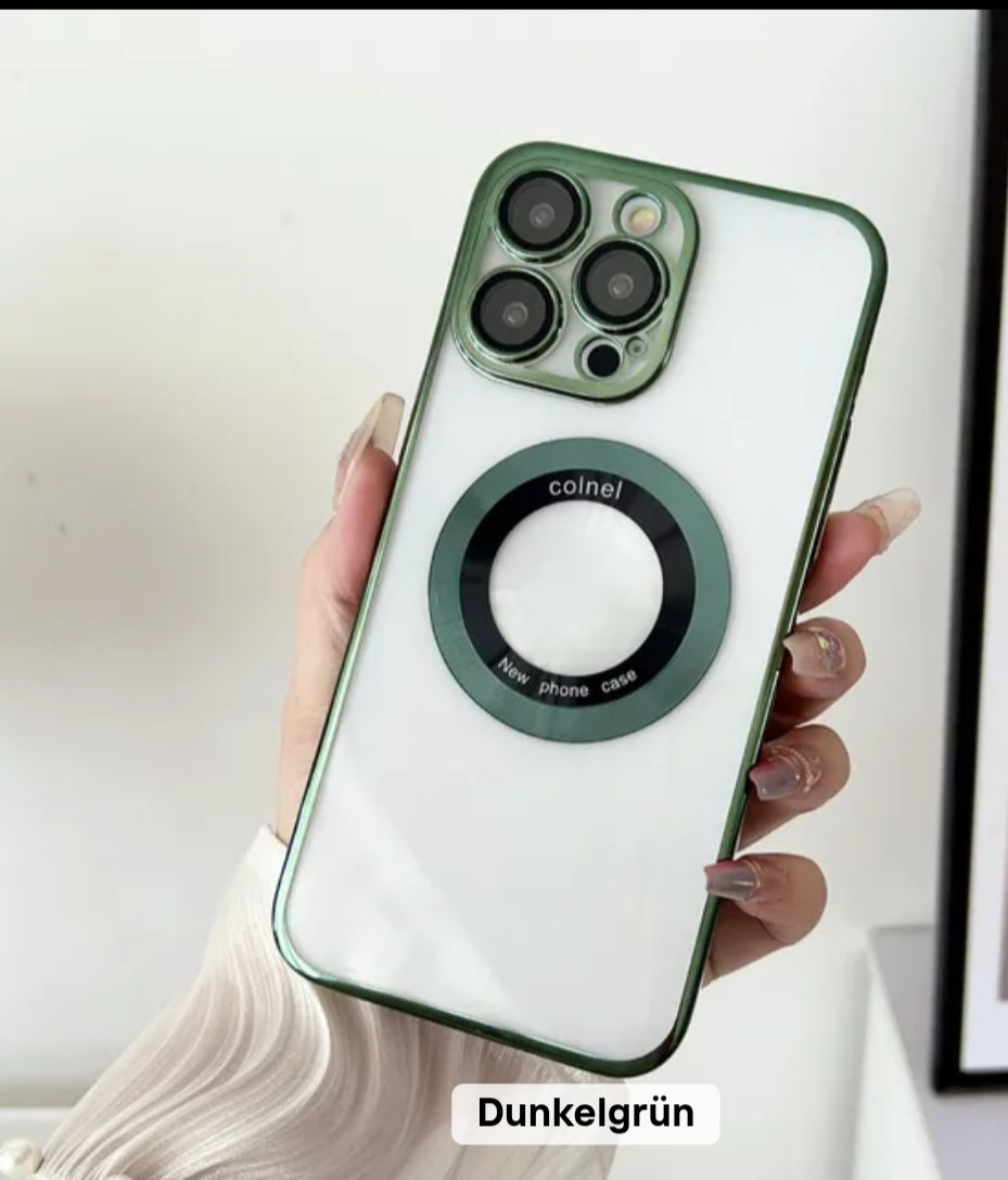 Magnetische Handyhülle für iPhone 14 15 16 17 Pro Max mit Linsenschutzfolie