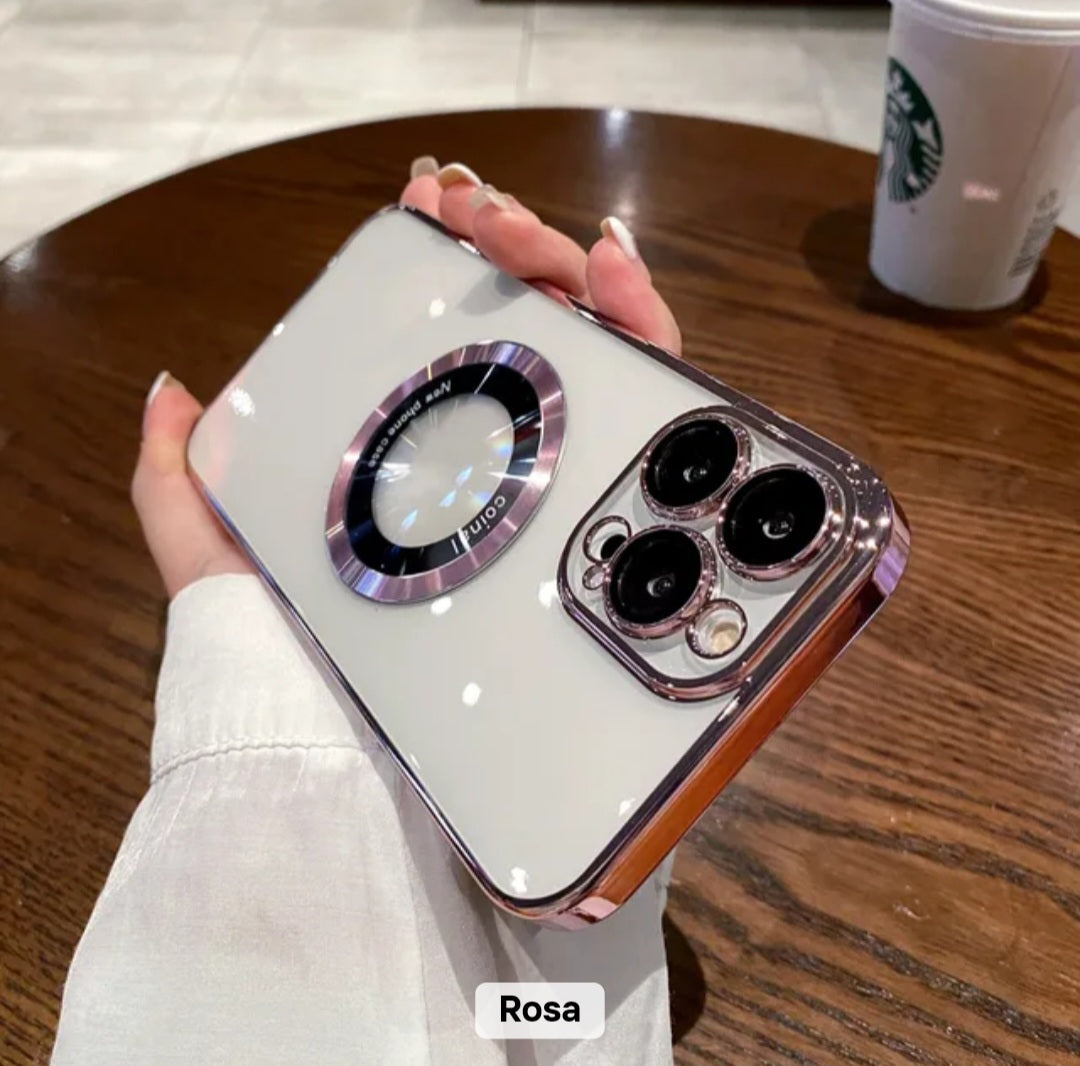 Magnetische Handyhülle für iPhone 14 15 16 17 Pro Max mit Linsenschutzfolie