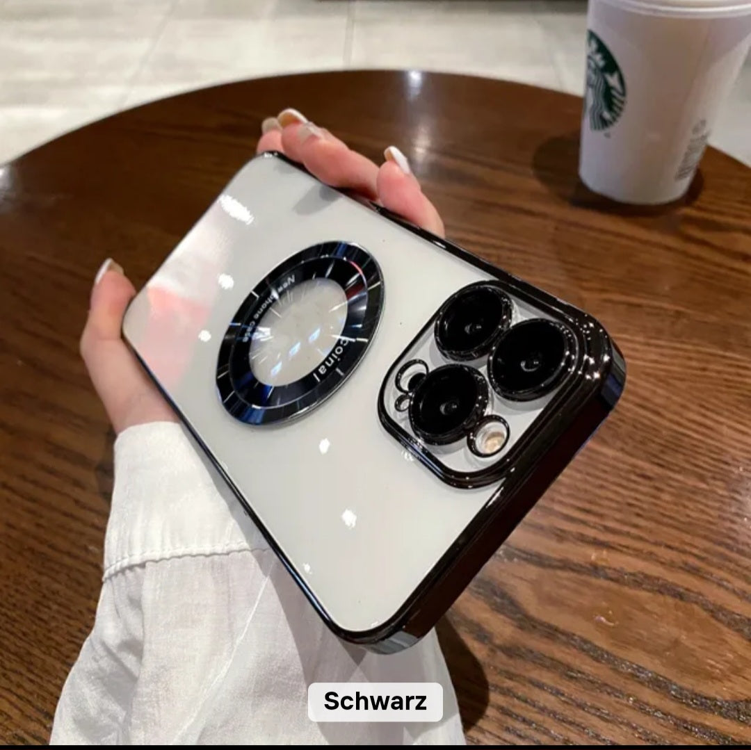Magnetische Handyhülle für iPhone 14 15 16 17 Pro Max mit Linsenschutzfolie