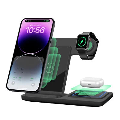3in1 kabelloses Ladegerät Dock Ständer Für Apple Watch Ultra S9 iPhone 15 Pro 14